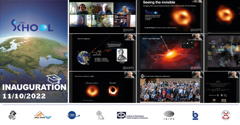 Grafika z inauguracji on-line, Geoplanet Doctoral School. fot. PR